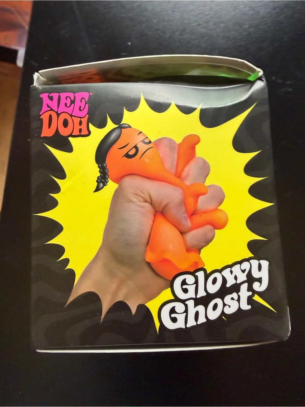 New Nee Doh Halloween Glowy Ghost Green Squishy Toy Glow in Dark Squeeze 3+